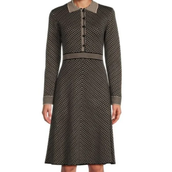 chinese dress ladies Collared Neck Long Sleeve Midi Dress Gray / S